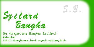 szilard bangha business card