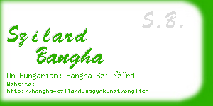 szilard bangha business card